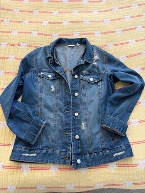 Nordstrom Blue Distressed Denim Jacket
